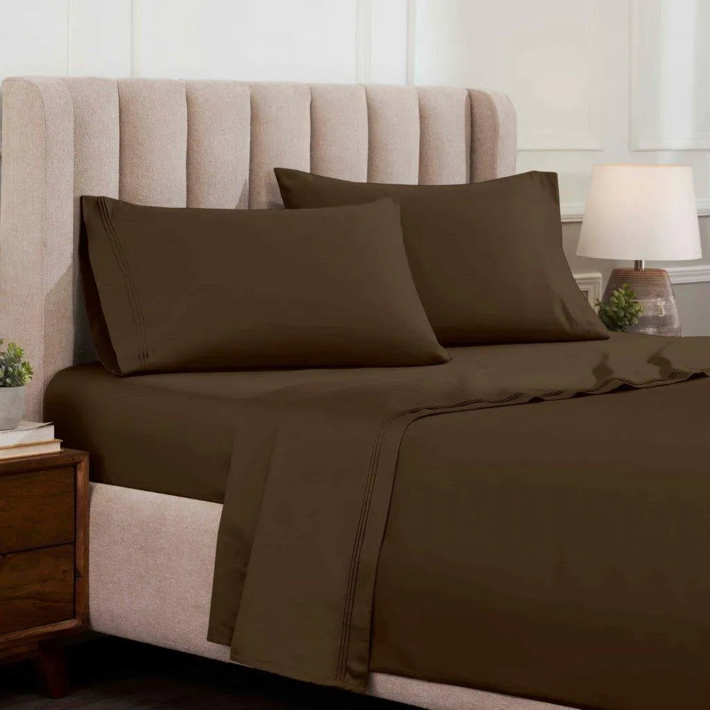 Egyptian Cotton 1500 Thread Count Eco-Friendly Solid Sheet Set Mocha - Sheet Set by Superior