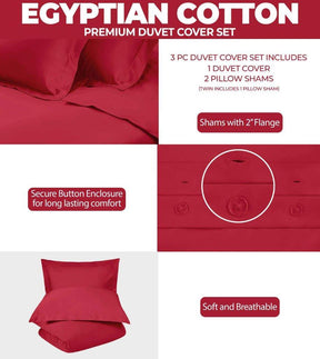 Egyptian Cotton 300 Thread Count Solid Luxury Duvet Cover Set - Duvet Cover Set by Superior