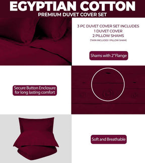 Egyptian Cotton 300 Thread Count Solid Luxury Duvet Cover Set - Duvet Cover Set by Superior