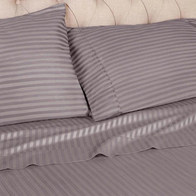 Egyptian Cotton 300 Thread Count Striped 2 Piece Pillowcase Set - Pillowcases by Superior