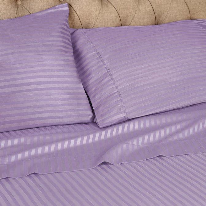 Egyptian Cotton 300 Thread Count Striped 2 Piece Pillowcase Set - Pillowcases by Superior