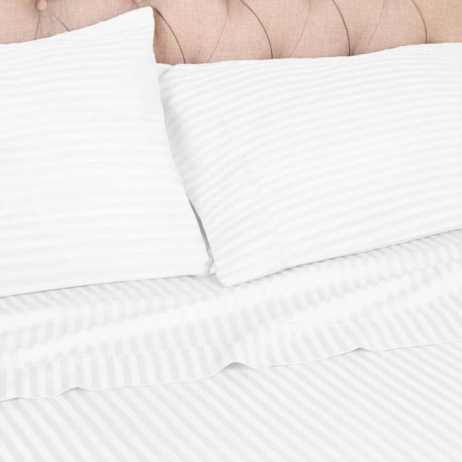 Egyptian Cotton 300 Thread Count Striped 2 Piece Pillowcase Set - Pillowcases by Superior