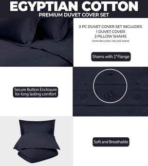 Egyptian Cotton 400 Thread Count Solid Luxury Duvet Cover Set - Duvet Cover Set by Superior