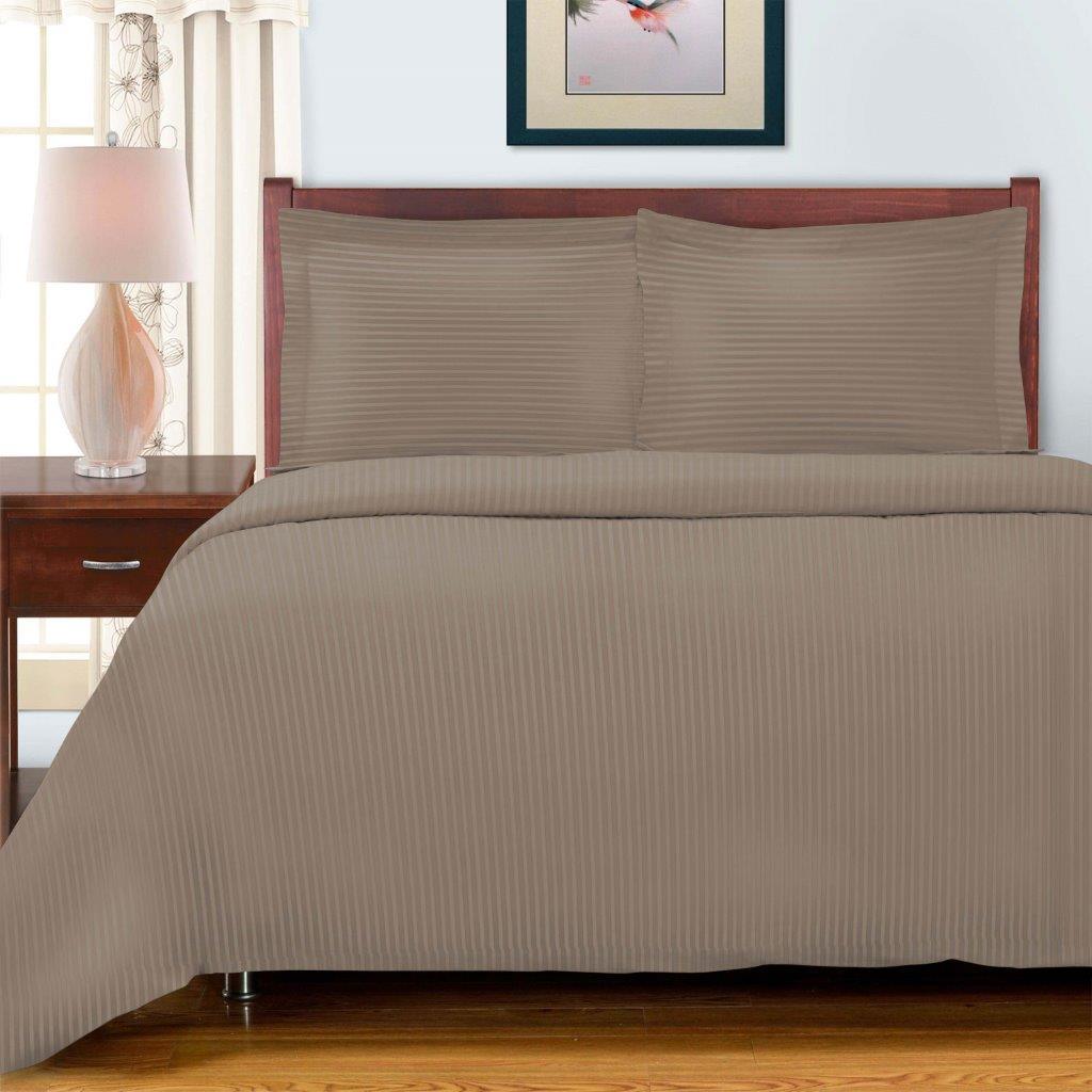 Egyptian Cotton 600 Thread Count Striped Duvet Cover Set - Duvet Cover Set by Superior