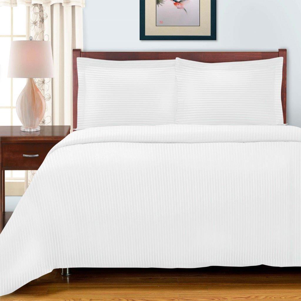 Egyptian Cotton 600 Thread Count Striped Duvet Cover Set - Duvet Cover Set by Superior