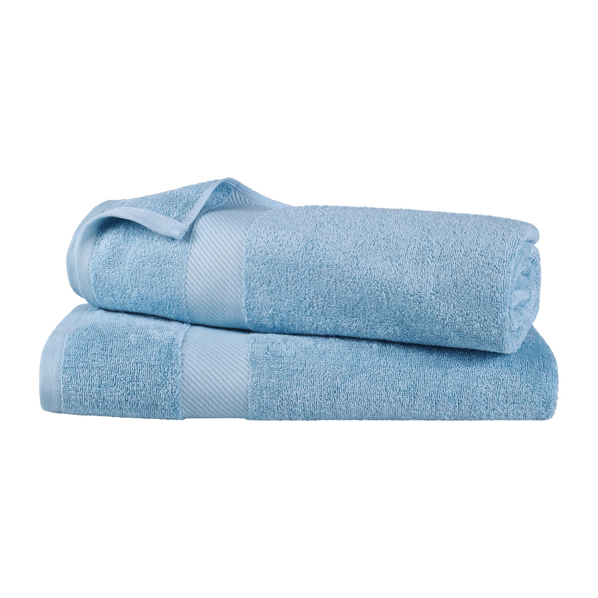 Egyptian Cotton Dobby Border Medium Weight 2 Piece Bath Sheet Set - Bath Sheets by Superior