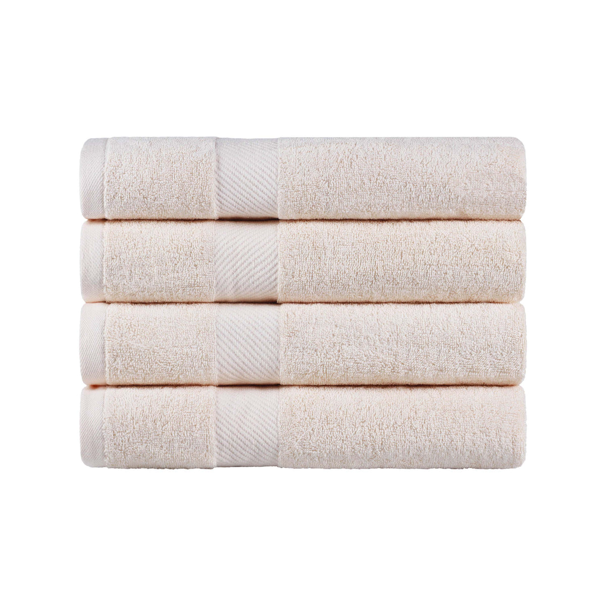 Egyptian Cotton Dobby Border Medium Weight 4 Piece Bath Towel Set - Bath Towel by Superior