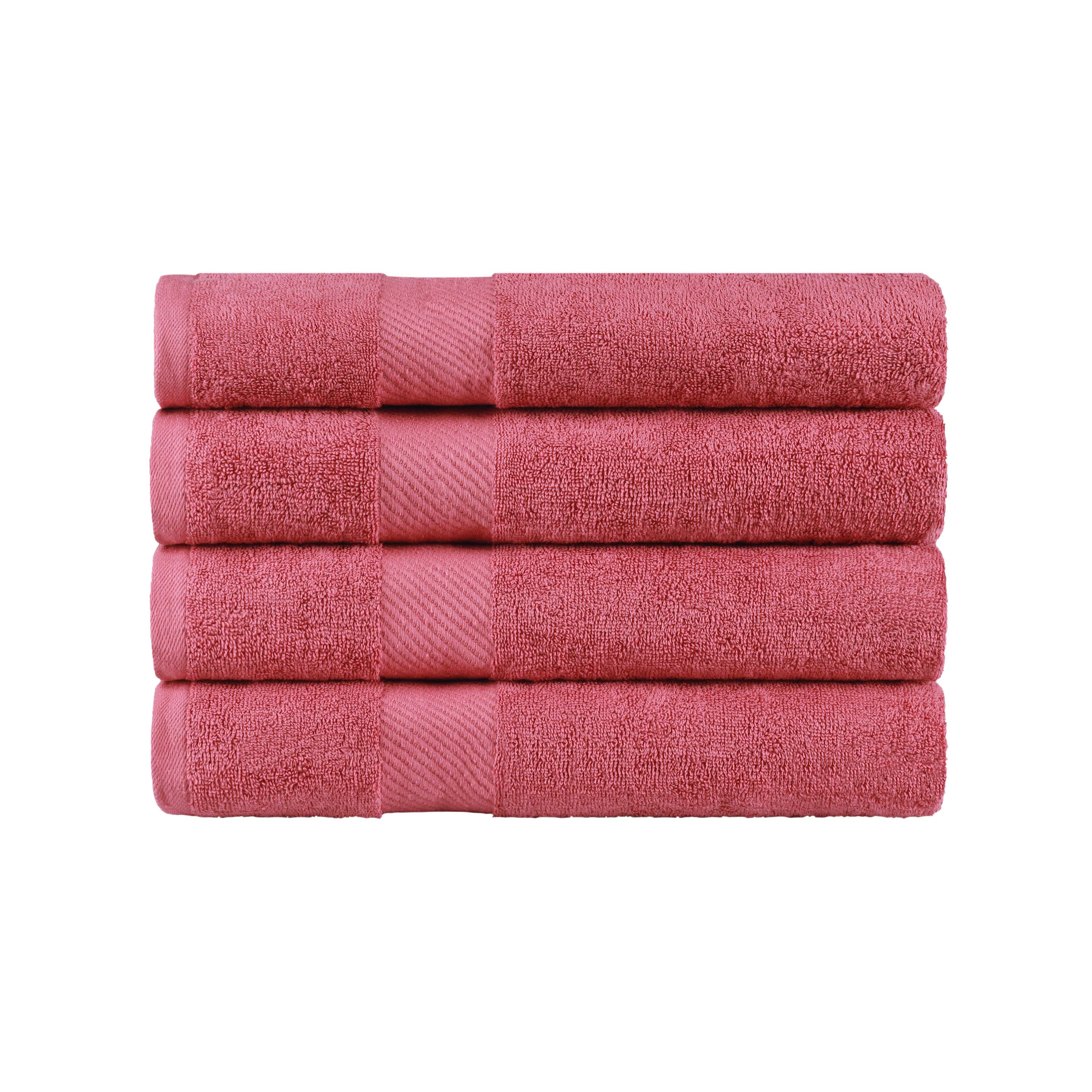 Egyptian Cotton Dobby Border Medium Weight 4 Piece Bath Towel Set - Bath Towel by Superior