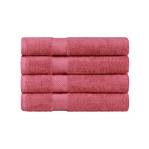 Egyptian Cotton Dobby Border Medium Weight 4 Piece Bath Towel Set - Bath Towel by Superior