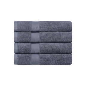 Egyptian Cotton Dobby Border Medium Weight 4 Piece Bath Towel Set - Bath Towel by Superior