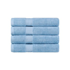 Egyptian Cotton Dobby Border Medium Weight 4 Piece Bath Towel Set - Bath Towel by Superior