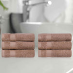 Egyptian Cotton Dobby Border Medium Weight 6 Piece Hand Towel Set - Hand Towel Set by Superior