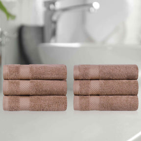 Egyptian Cotton Dobby Border Medium Weight 6 Piece Hand Towel Set - Hand Towel Set by Superior