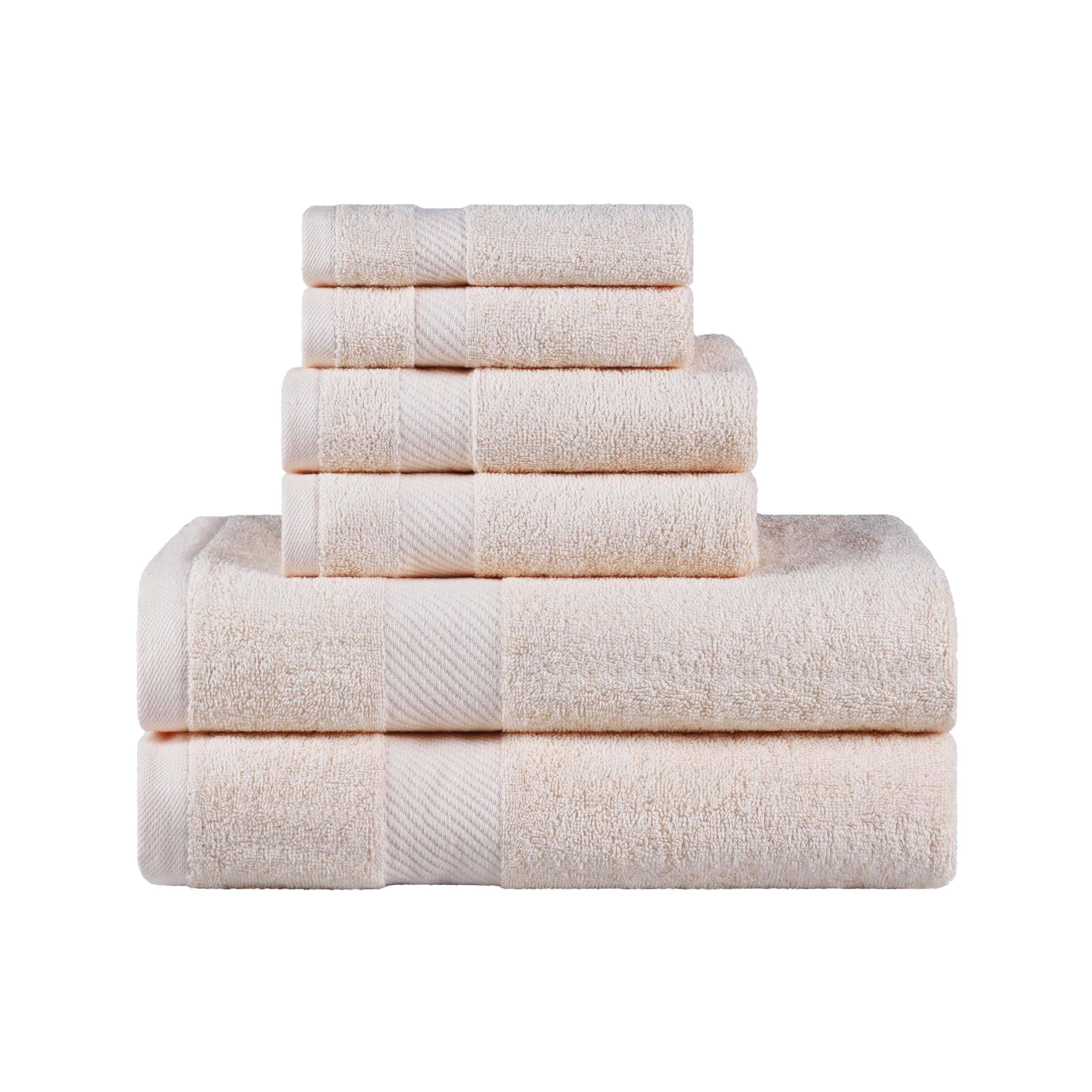 Egyptian Cotton Dobby Border Medium Weight 6 Piece Towel Set - Towel Set by Superior