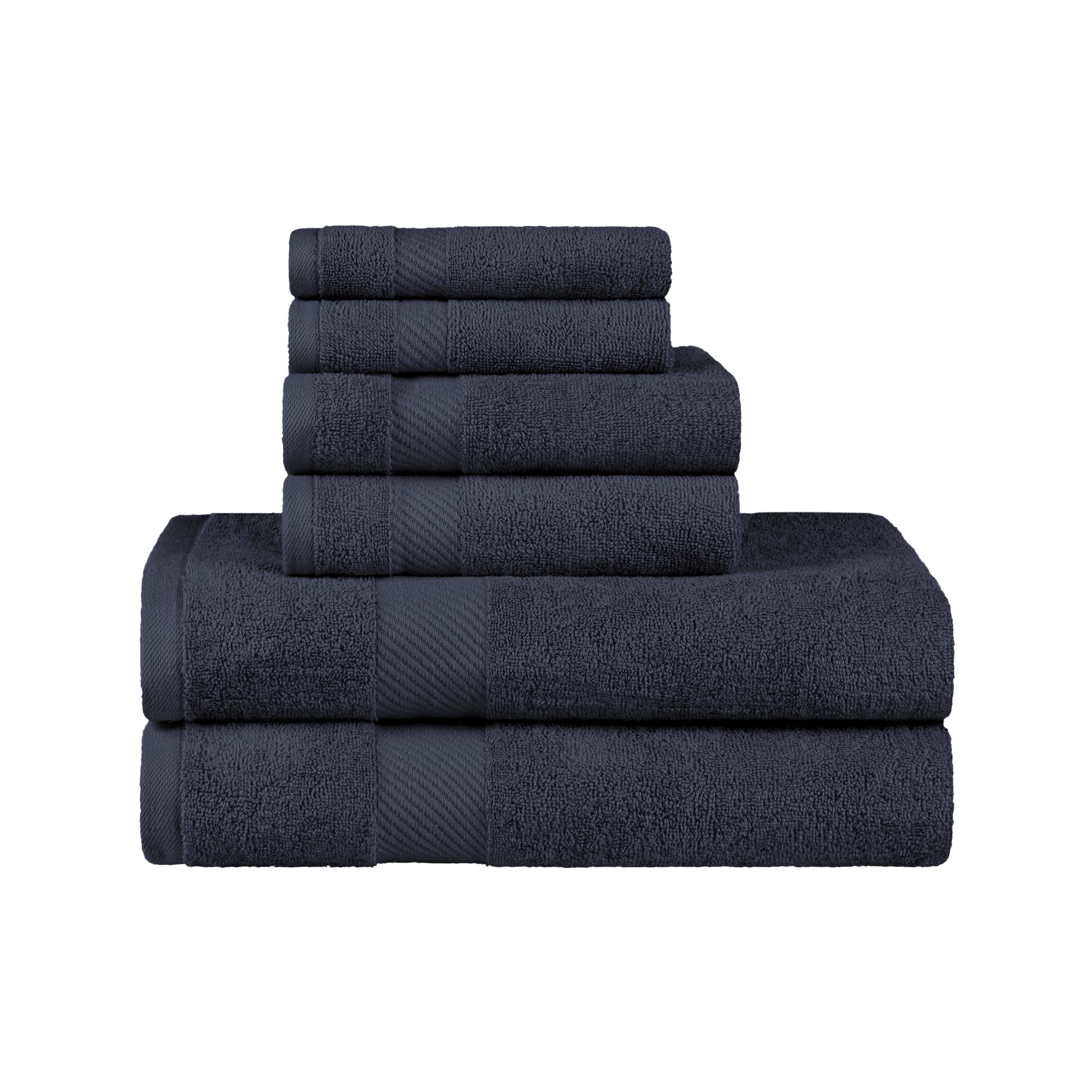 Egyptian Cotton Dobby Border Medium Weight 6 Piece Towel Set - Towel Set by Superior