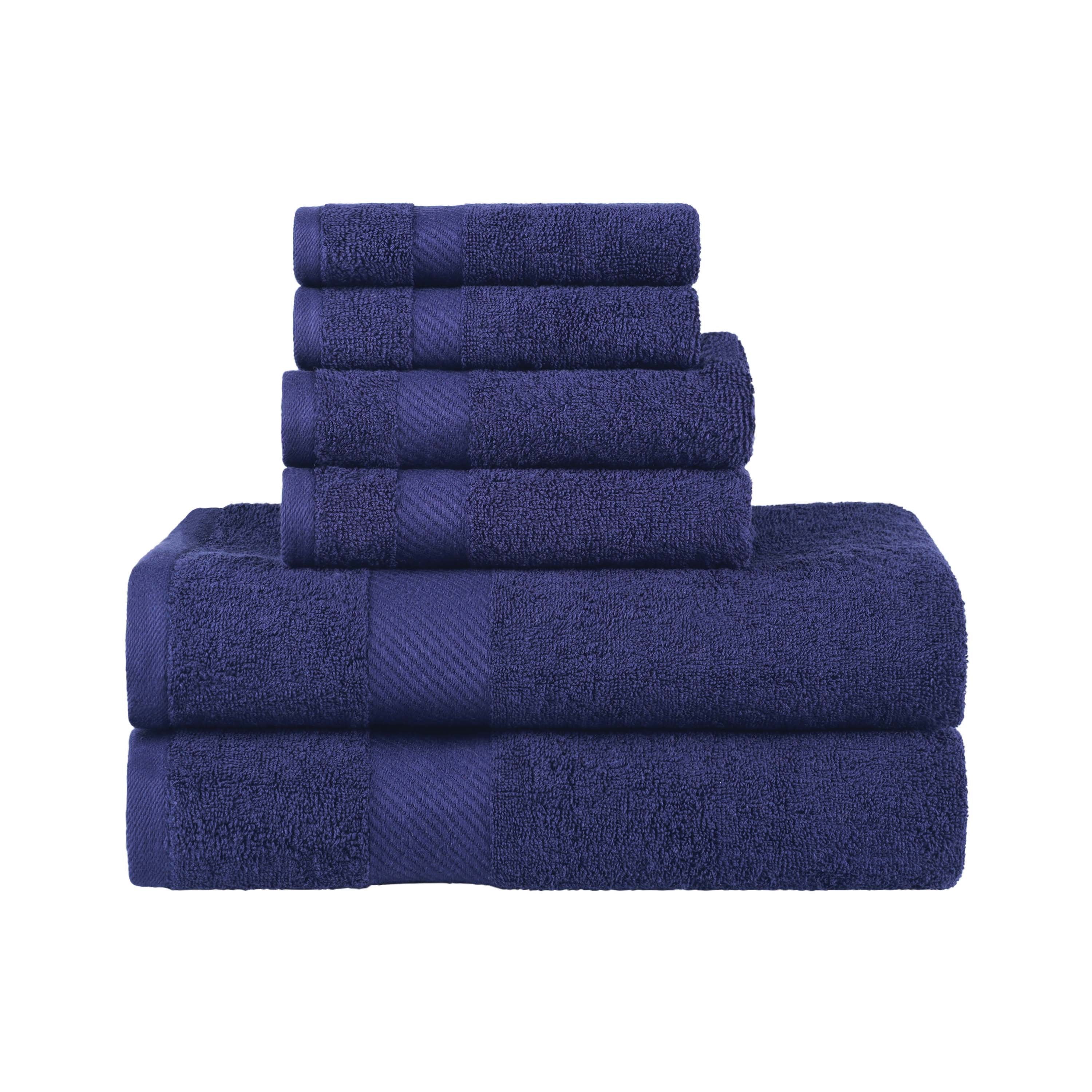 Egyptian Cotton Dobby Border Medium Weight 6 Piece Towel Set - Towel Set by Superior