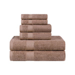 Egyptian Cotton Dobby Border Medium Weight 6 Piece Towel Set - Towel Set by Superior