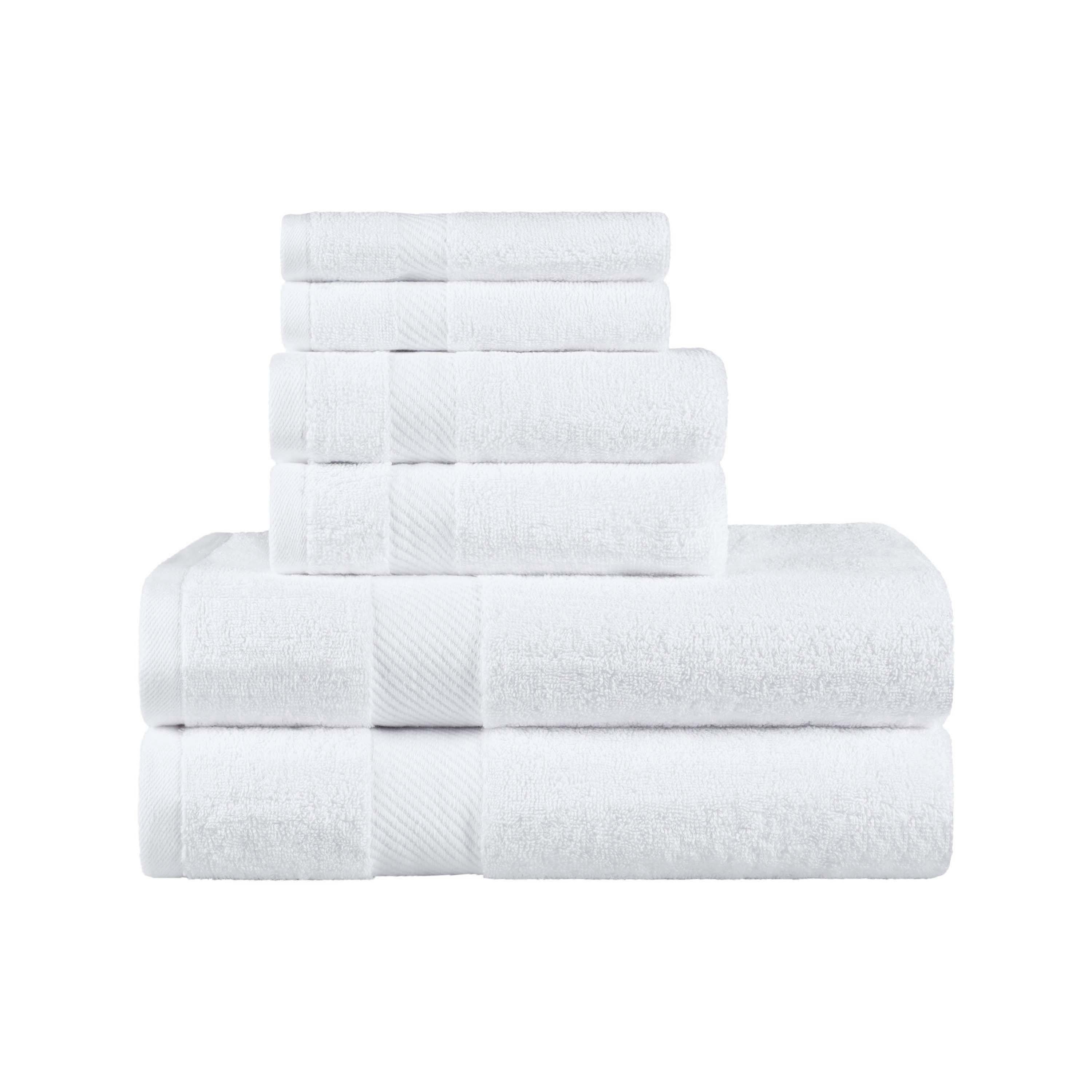 Egyptian Cotton Dobby Border Medium Weight 6 Piece Towel Set - Towel Set by Superior