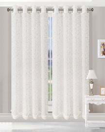 Embroidered Delicate Flower Sheer Grommet Curtain Panel Set - Sheer Curtains by Superior