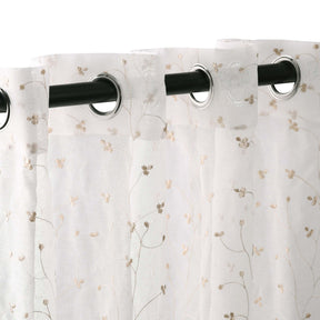 Embroidered Delicate Flower Sheer Grommet Curtain Panel Set - Sheer Curtains by Superior