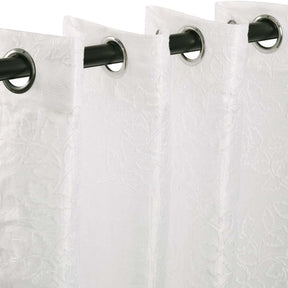 Embroidered Foliage Grommet Sheer Curtain Panel Set - Sheer Curtains by Superior