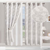 Embroidered Foliage Grommet Sheer Curtain Panel Set - Sheer Curtains by Superior