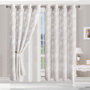 Embroidered Foliage Grommet Sheer Curtain Panel Set - Sheer Curtains by Superior