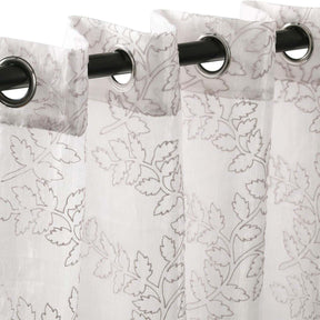 Embroidered Foliage Grommet Sheer Curtain Panel Set - Sheer Curtains by Superior