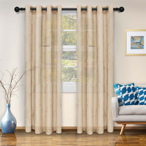 Embroidered Moroccan Trellis Sheer Grommet Curtain Panel Set - Sheer Curtains by Superior