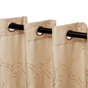 Embroidered Moroccan Trellis Sheer Grommet Curtain Panel Set - Sheer Curtains by Superior