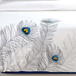 Embroidered Peacock Cotton Duvet Cover Set - Duvet Cover Set by Superior