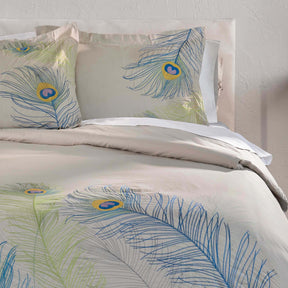 Embroidered Peacock Cotton Duvet Cover Set - Duvet Cover Set by Superior