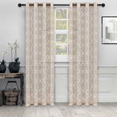 Embroidered Quatrefoil Semi Sheer 2 Piece Curtain Panel Set - Semi Sheer Curtains by Superior