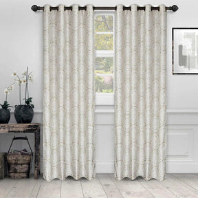 Eminence Jacquard Floral Mandala Semi-Sheer Curtain Panel Set - Semi Sheer Curtains by Superior