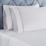 Fieldstone Cotton Two-Line Embroidered Deep Pocket Bed Sheet Set - Sheet Set by Superior