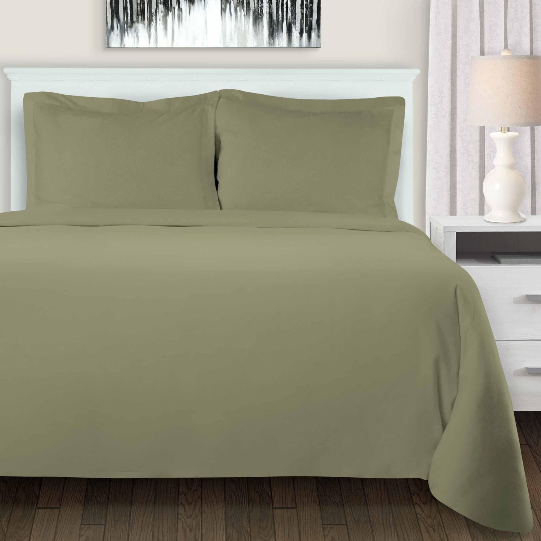 Flannel Cotton Modern Solid Fuzzy Duvet Cover Set With Pillow Shams - Duvet Cover Set by Superior