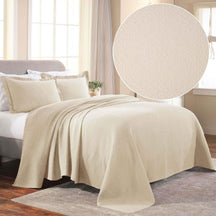 Fleur De Lis Jacquard Matelassé Cotton Medallion Bedspread Set - Bedspread by Superior