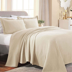 Fleur De Lis Jacquard Matelassé Cotton Medallion Bedspread Set - Bedspread by Superior