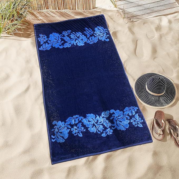 Floral Oversized Cotton 2 Piece Beach Towel Set - Beach Towel by Superior