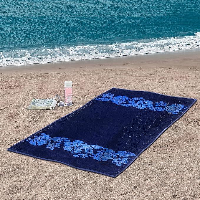 Floral Oversized Cotton 2 Piece Beach Towel Set - Beach Towel by Superior