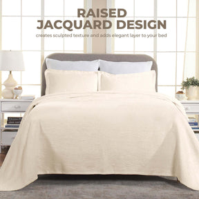 Florin Cotton Matelasse Weave Jacquard Scroll Medallion Bedspread Set - Bedspread by Superior