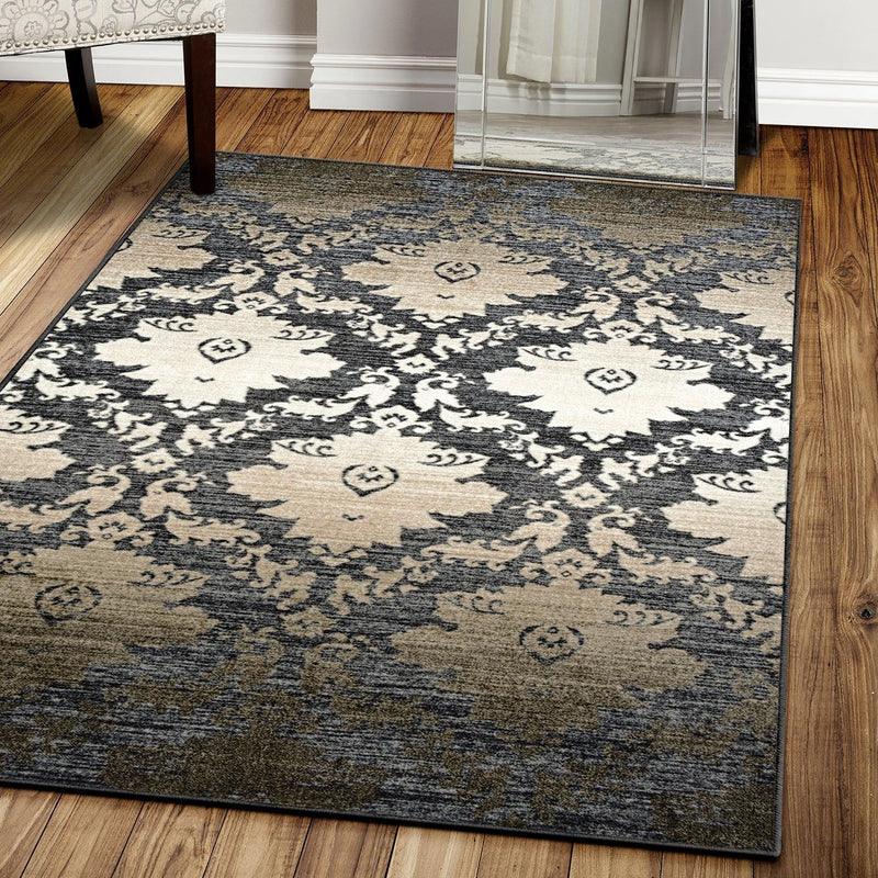 Geneva Medallion Scroll Non-Slip Washable Indoor Area Rug or Runner - Rugs by Superior