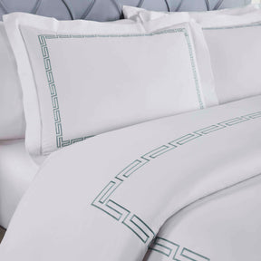 Harrison Cotton Greek Key Embroidered 3 Piece Duvet Cover Set - Duvet Cover Set by Superior