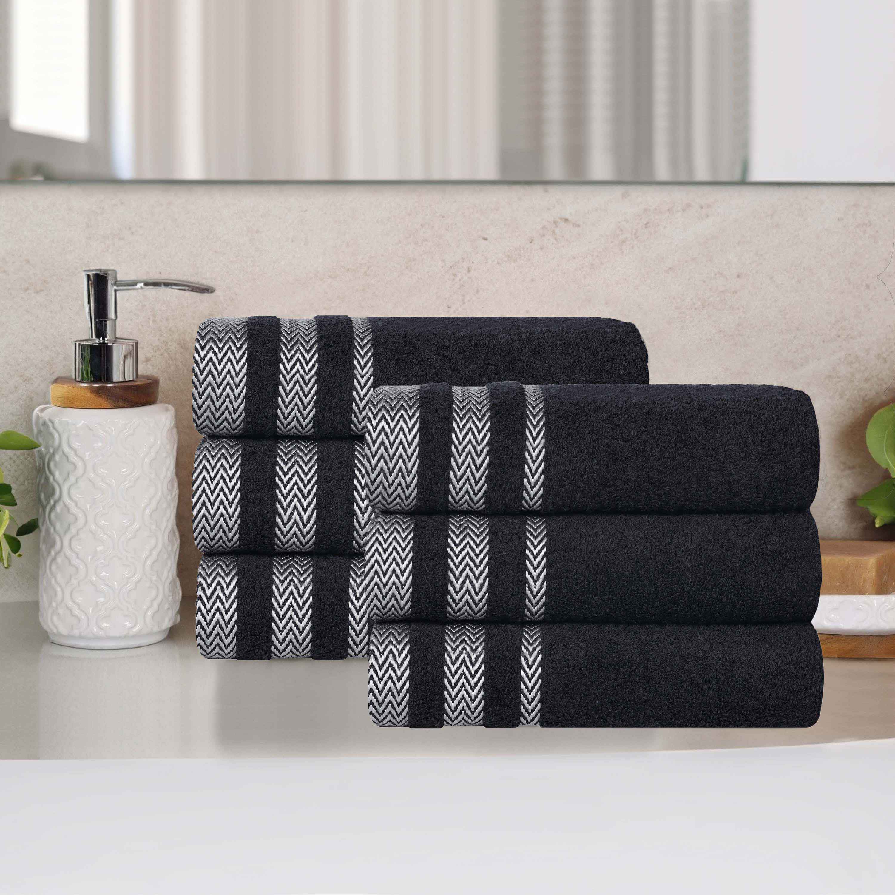 Hays Cotton Medium Weight Soft Hand Towel Set of 6 - Towel Set by Superior