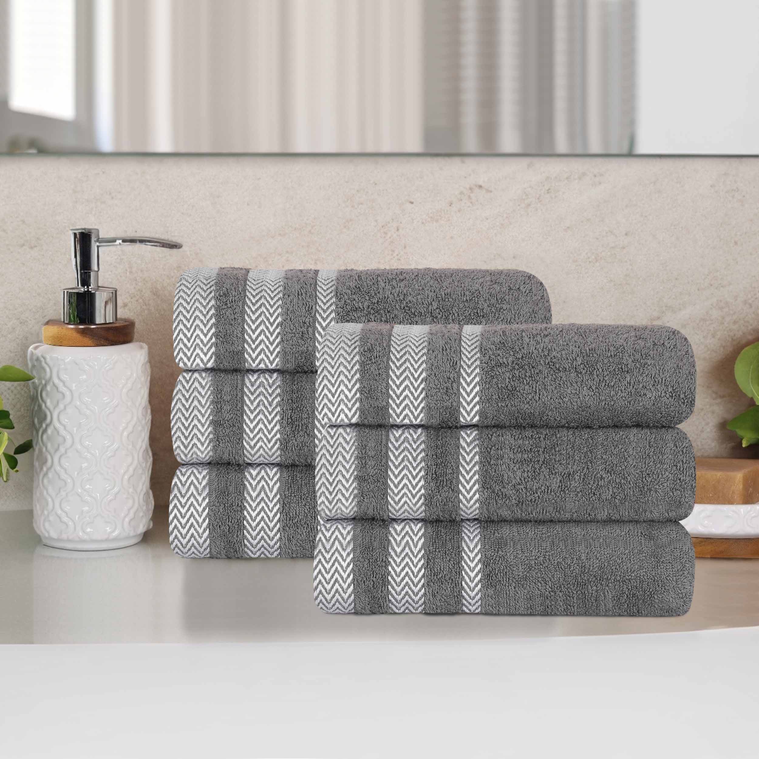 Hays Cotton Medium Weight Soft Hand Towel Set of 6 - Towel Set by Superior