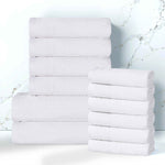 Honeycomb Textured Waffle Border Cotton 12 Piece Towel Set - Towel Set by Superior