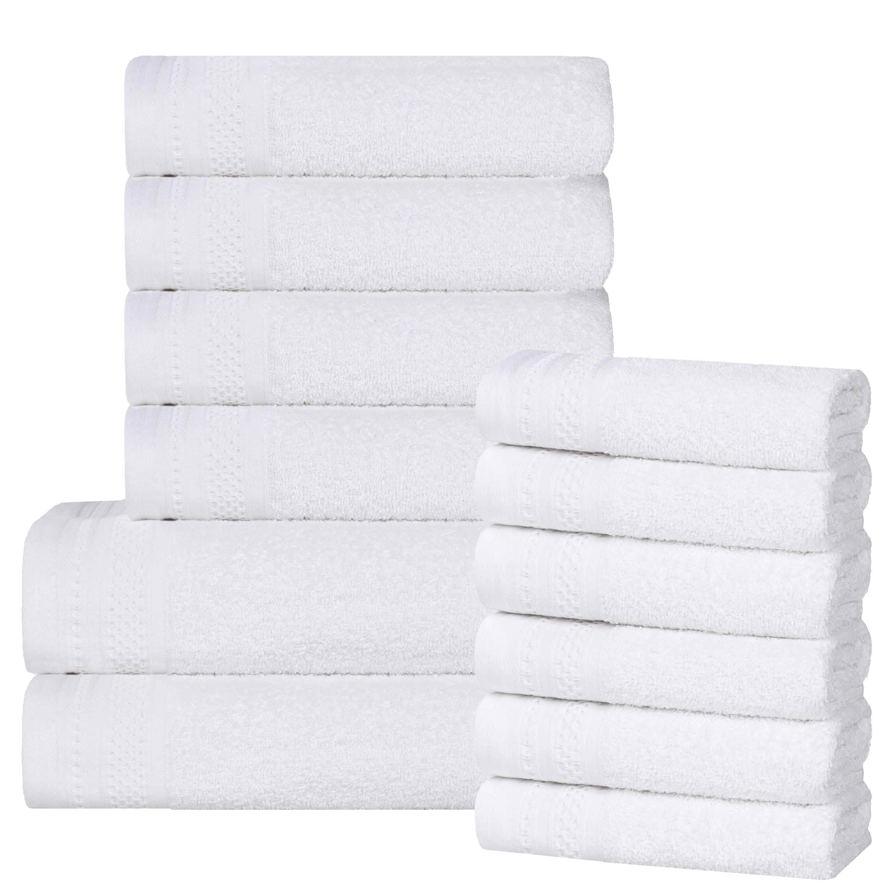 Honeycomb Textured Waffle Border Cotton 12 Piece Towel Set - Towel Set by Superior