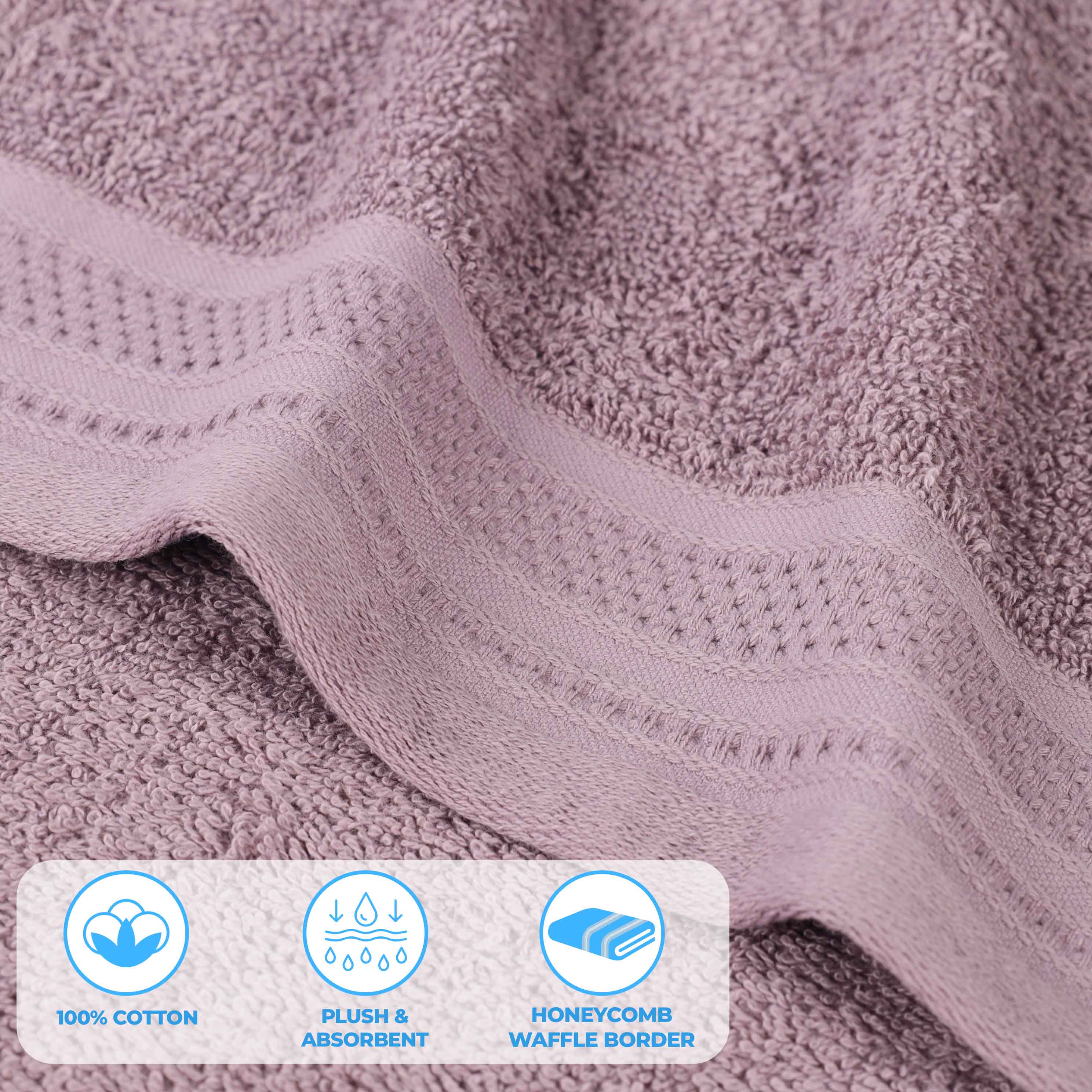 Honeycomb Textured Waffle Border Cotton 3 Piece Towel Set - Towel Set by Superior