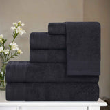 Honeycomb Textured Waffle Border Cotton 6 Piece Towel Set - Towel Set by Superior