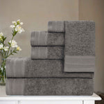 Honeycomb Textured Waffle Border Cotton 6 Piece Towel Set - Towel Set by Superior